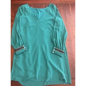 A Byer Long Sleeve Green‎ Cocktail Dress Women's Size Medium